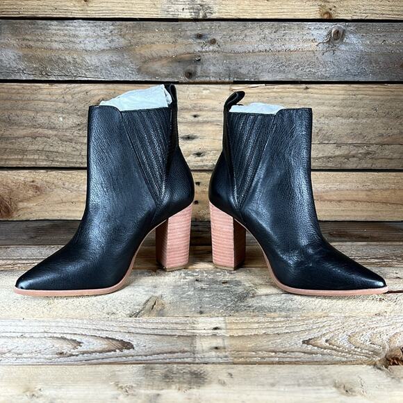 KAANAS Perm Cowboy Ankle Boot - Black Leather - 6 - New without box - Picture 7 of 9